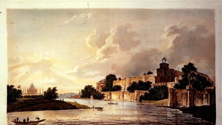 Painting of Fort Agra on the River Jumna, William Hodges, London, 1785-88