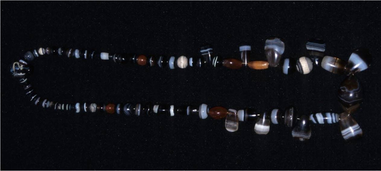 Agate beads collected at Sanjan