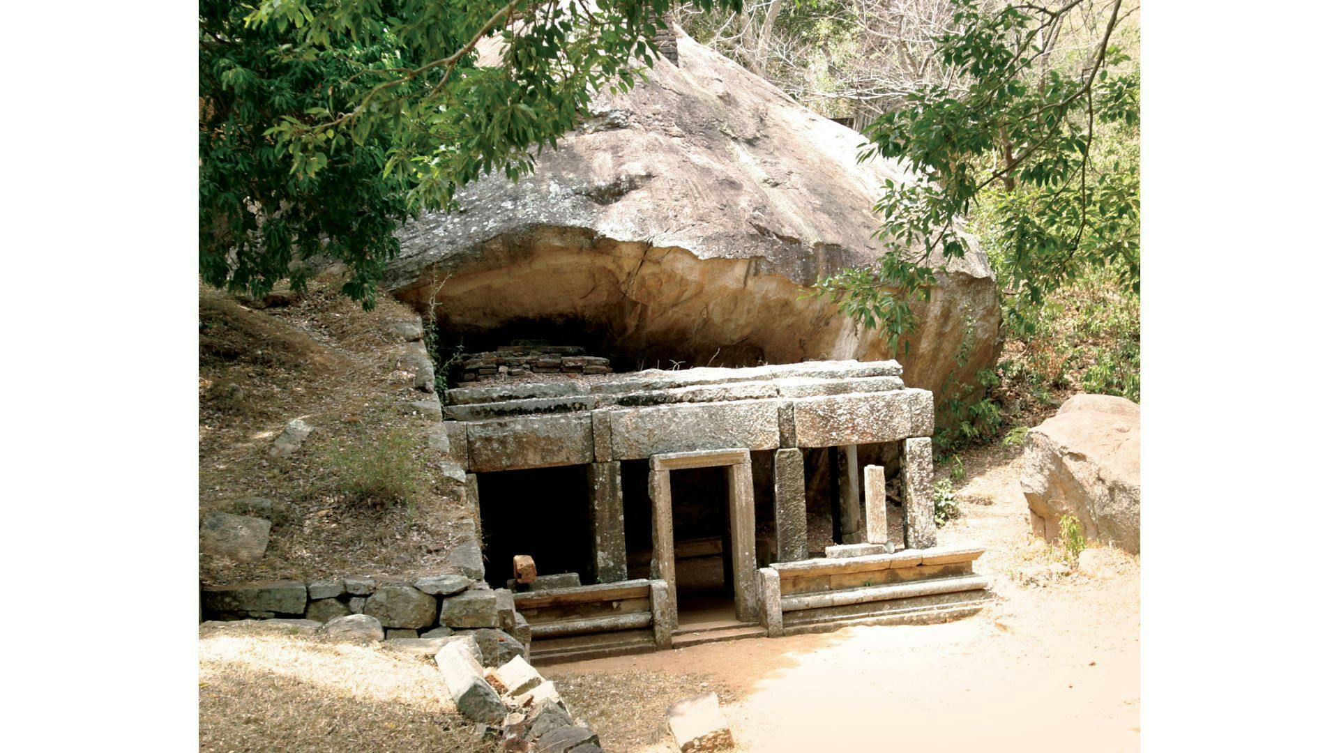 Cave at Kalu Diya Pokuna, Mihintale, Sri Lanka. Photograph: Osmund Bopearachchi