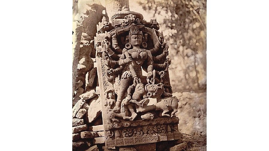 Idol of Mahishasurmardini photographed by Joseph David Beglar in 1872-73 in Jharkhand