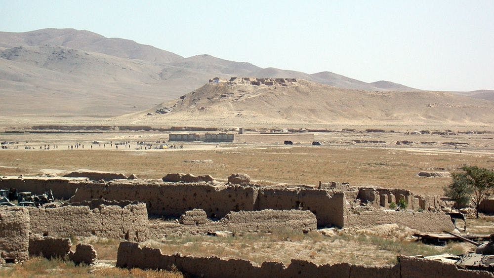 The site of Tapa Sardar as seen from the plains
