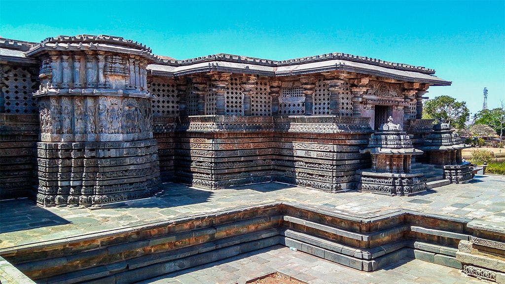 A wing of the Hoysaleshwara Temple