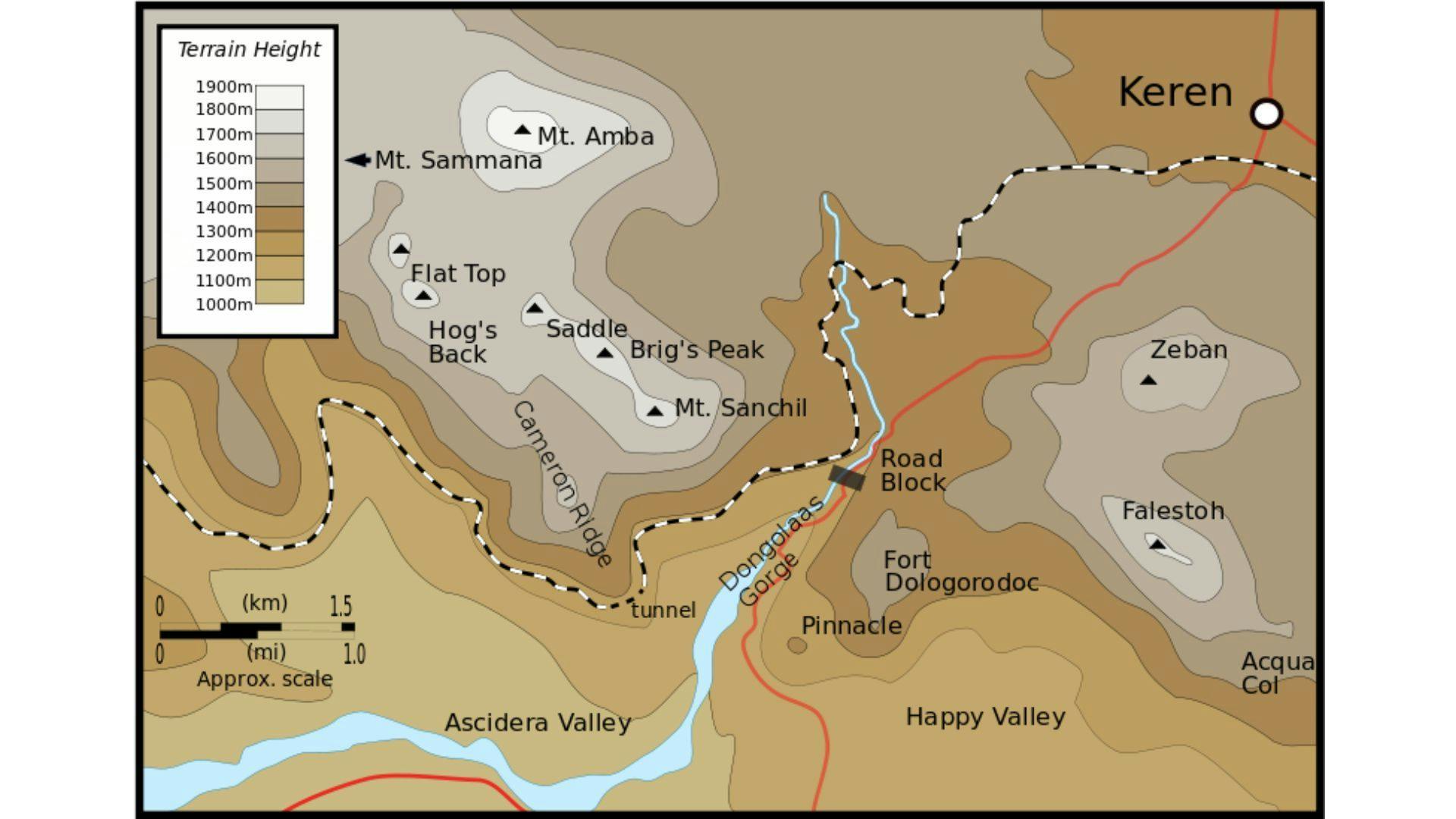 Battle of Keren Map | Wikimedia Commons