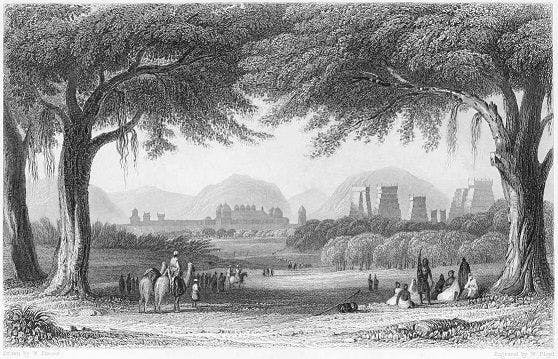 A Wood engraving showing the city of Madurai (1858)