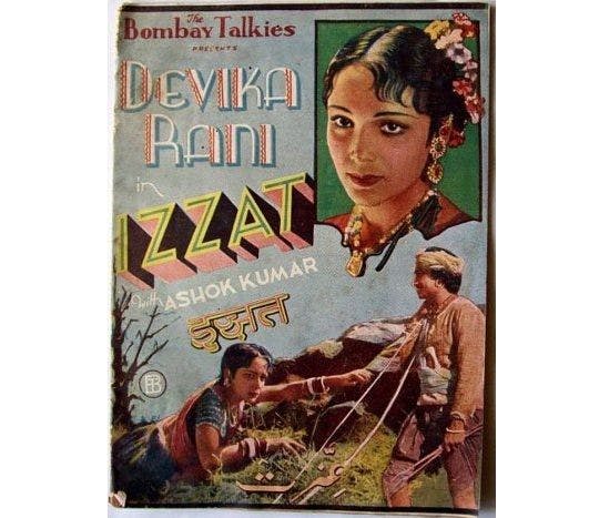 Poster of Izzat (1937) starring frequent co-stars Devika Rani and Ashok Kumar