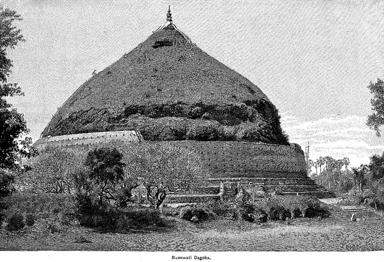 Ruwanwelisaya Stupa in 1891 before conservation and reconstruction