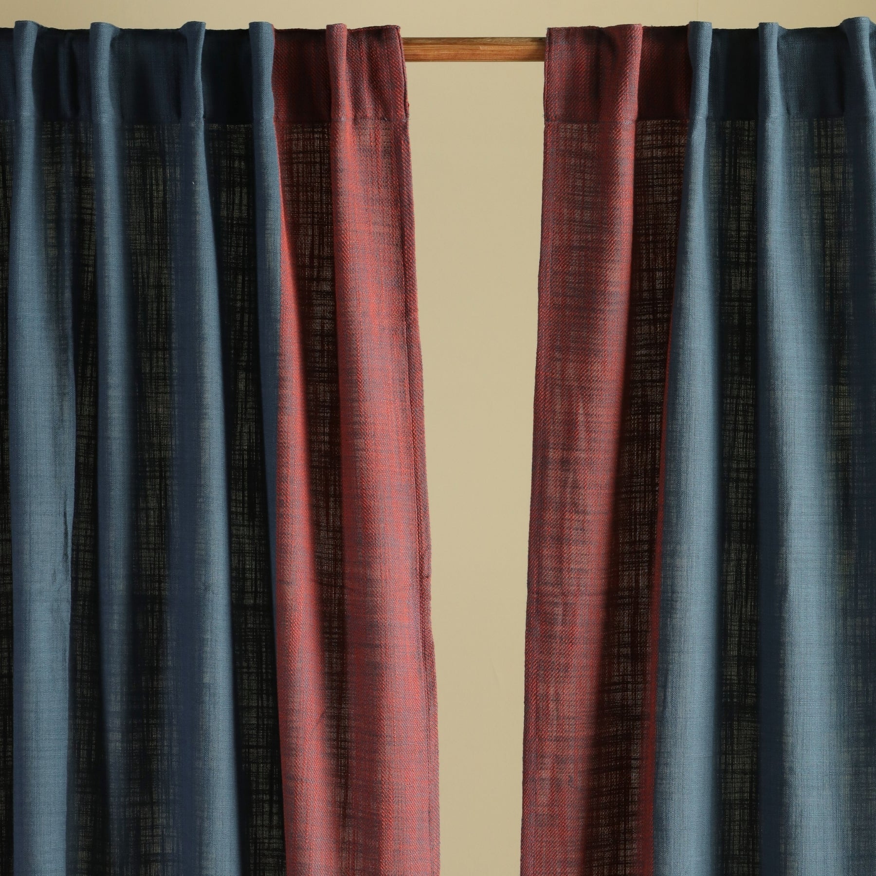 Pure Cotton solid Curtains set in bright navy blue Colours, available in 7ft as pack of 2