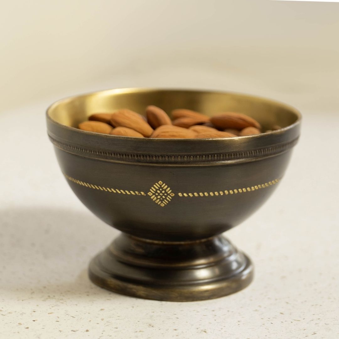Antique finish Serving Bowl made with Pure Brass | Traditionally designed serveware