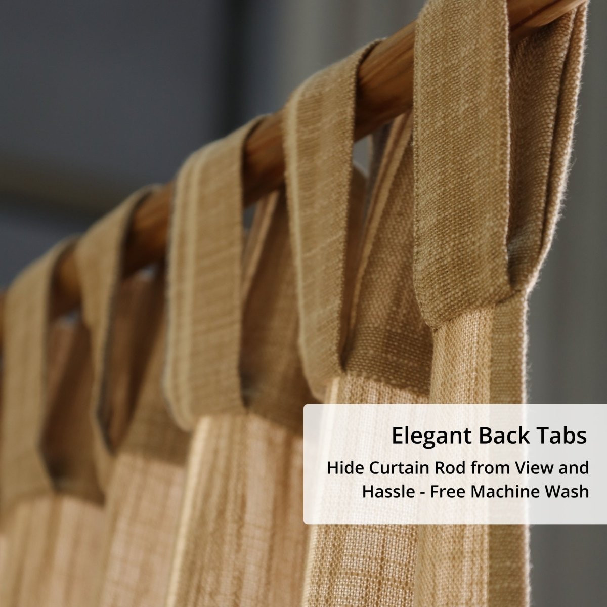 Beige & Blue Handwoven Cotton Striped Curtain 7 ft