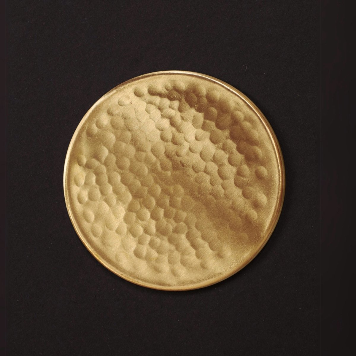 Handcrafted Pure Brass table coaster set with traditional etching, ideal for kitchen and table, adding timeless Indian elegance.