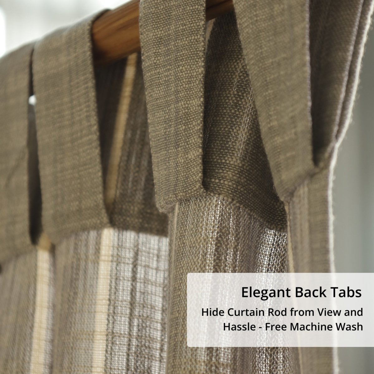 Cotton Curtain Handwoven in Charcoal colour and Striped Design