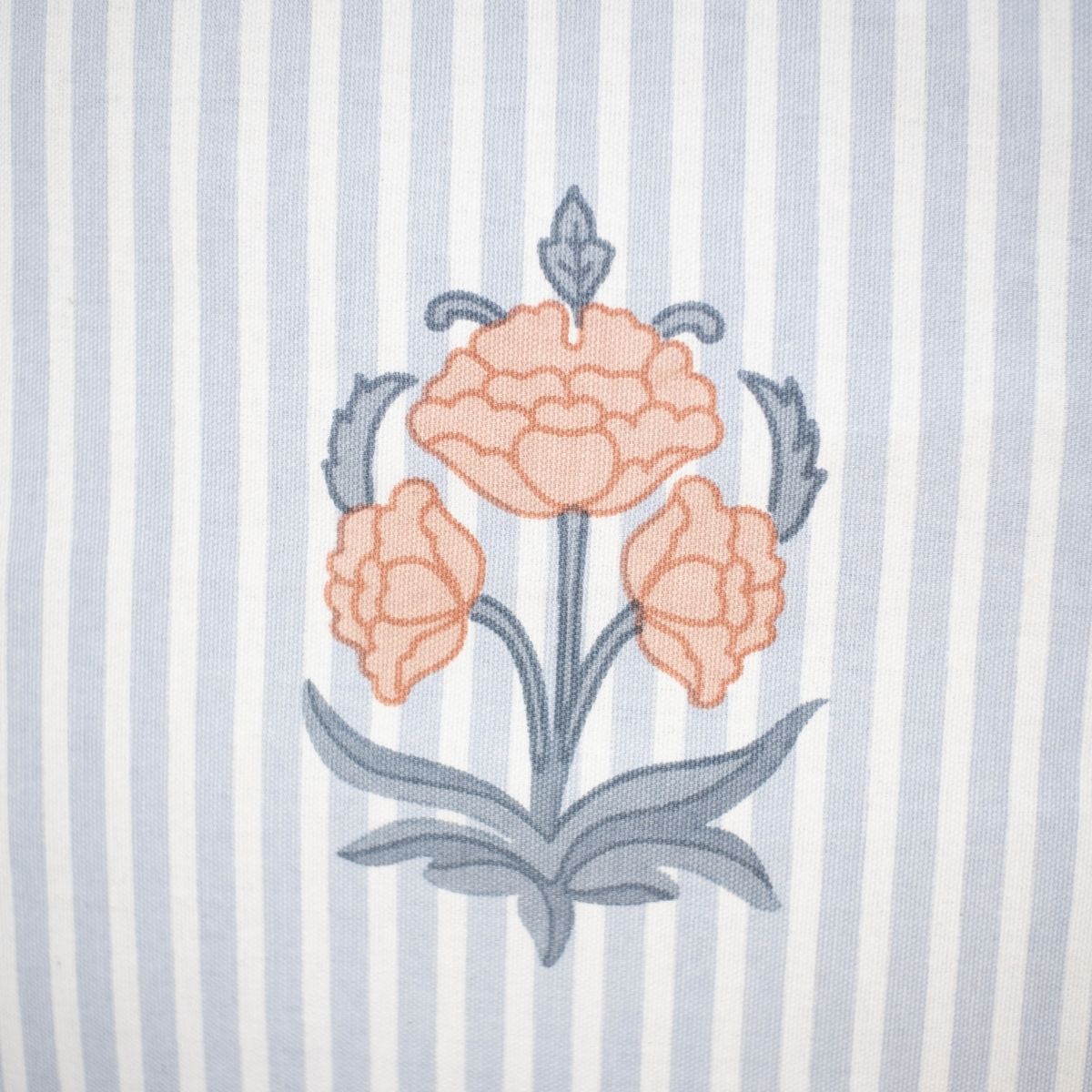 Blue and Dusty Pink Cotton Cushion Cover | 18x18 in | Set of 3, 4 and 5 | Floral Design