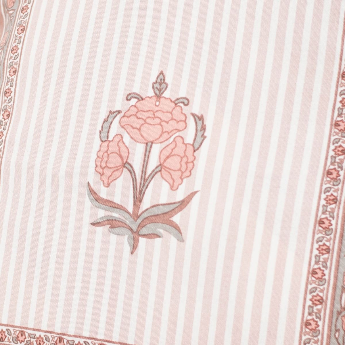 Dusty Pink Cotton Cushion Cover | 18x18 in | Set of 3, 4 and 5 | Floral Design
