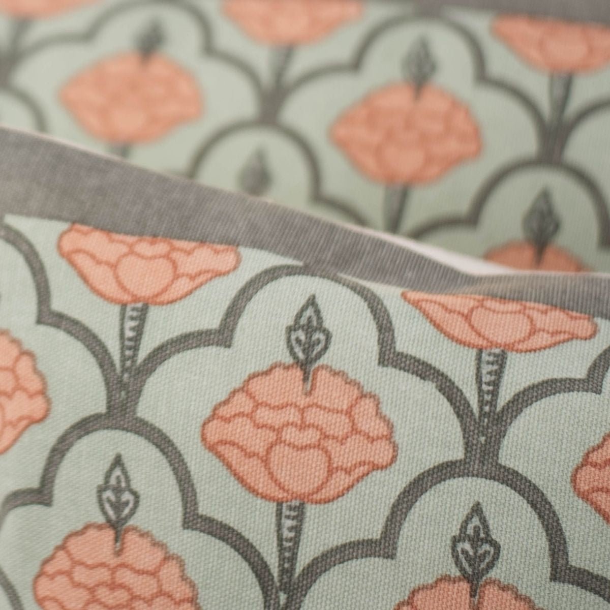 Green and Dusty Pink Cotton Cushion Cover | 18x18 in | Set of 5 | Floral and Jaali Design