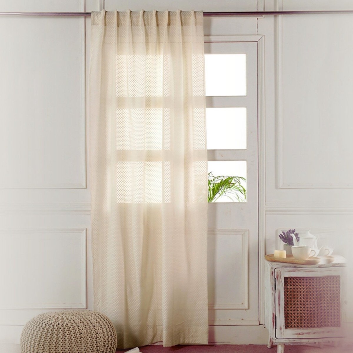 Cotton Semi Sheer Window Curtains 5
