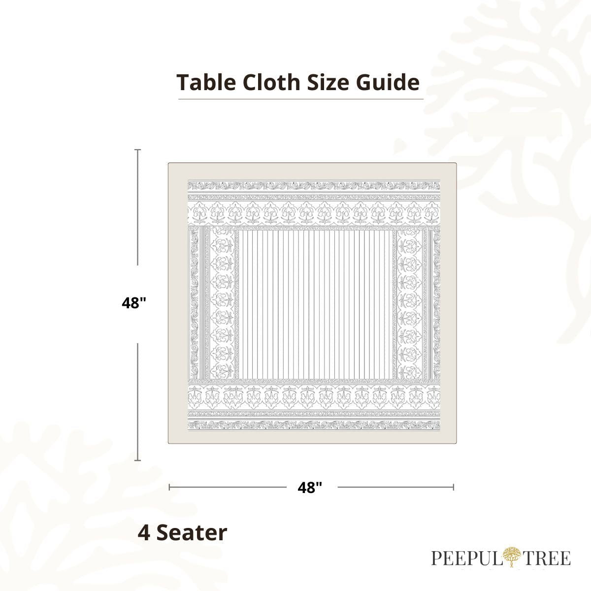 Green and Dusty Pink Cotton Table Cloth | 4 and 6 Seater