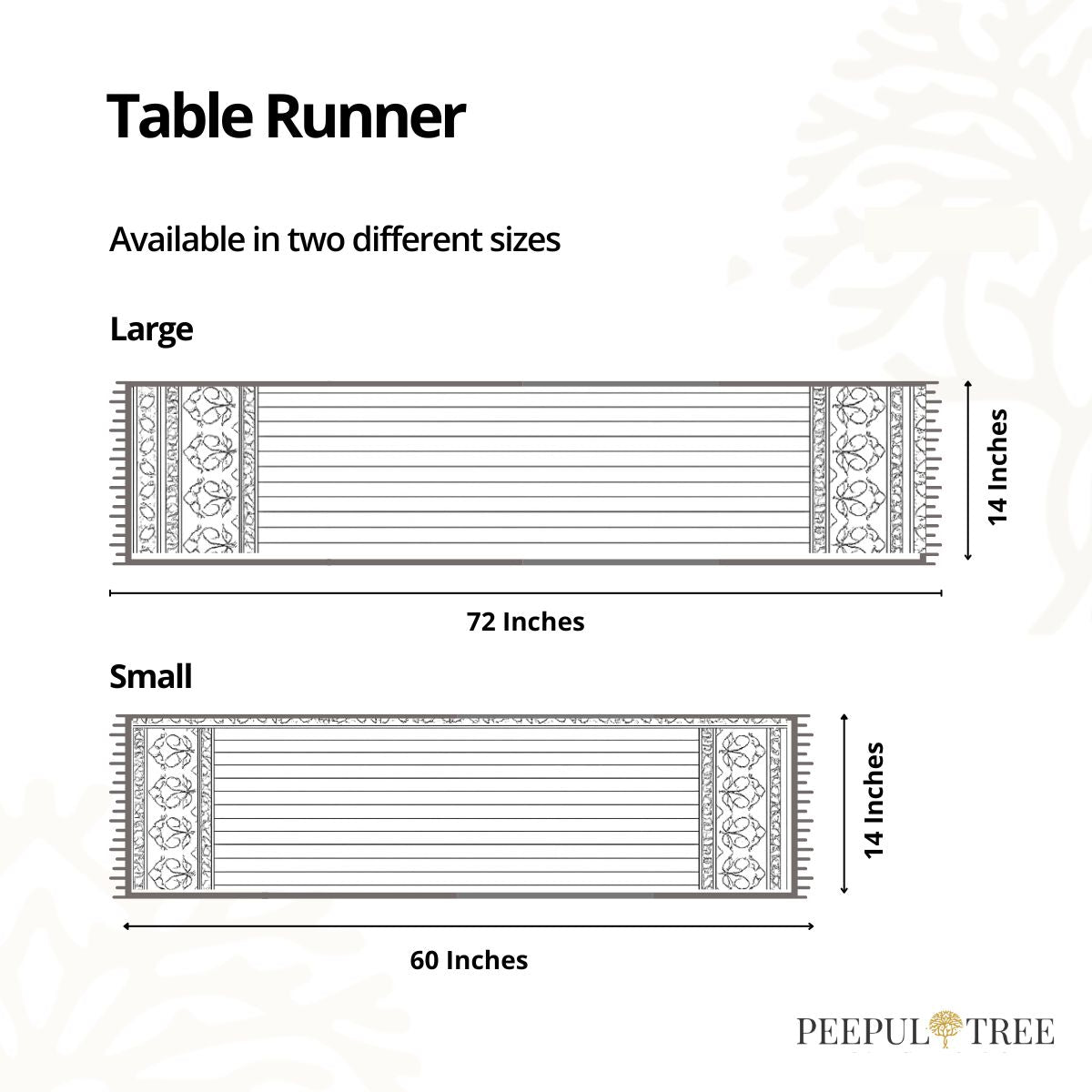Cotton Table runner in Green and Dusty Pink | 4 and 6 Seater