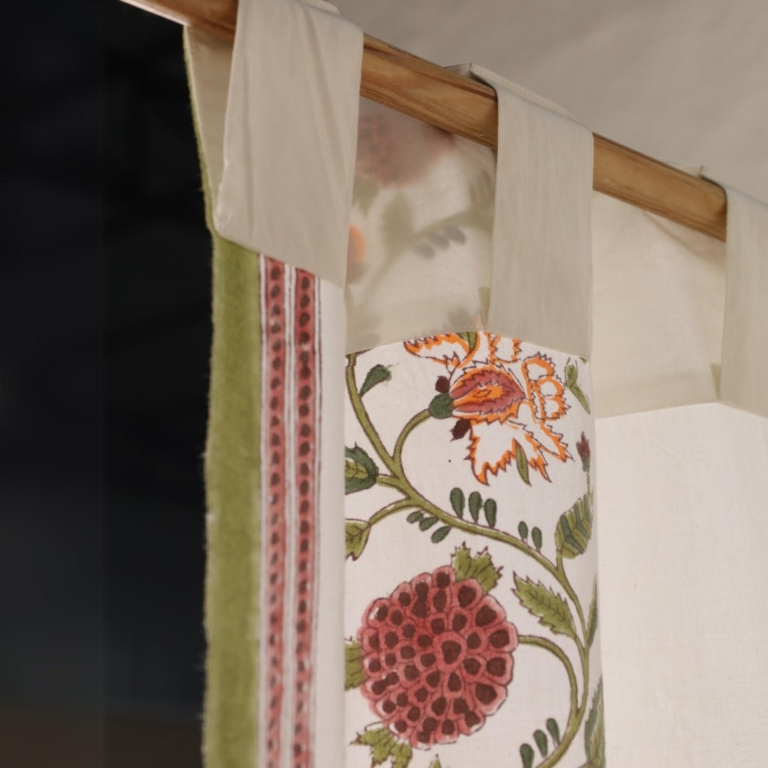 Pure Cotton Sheer Curtains in floral patterns, available in 5ft and 7ft
