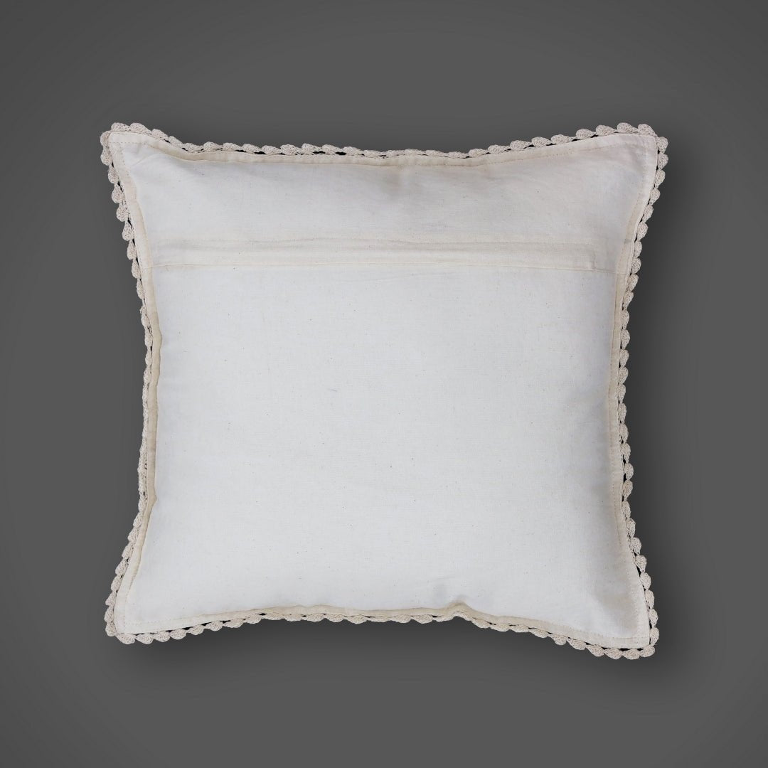 Crochet Cushion Cover made with Pure Cotton In White | 16 x 16 inch| Single or Combos available