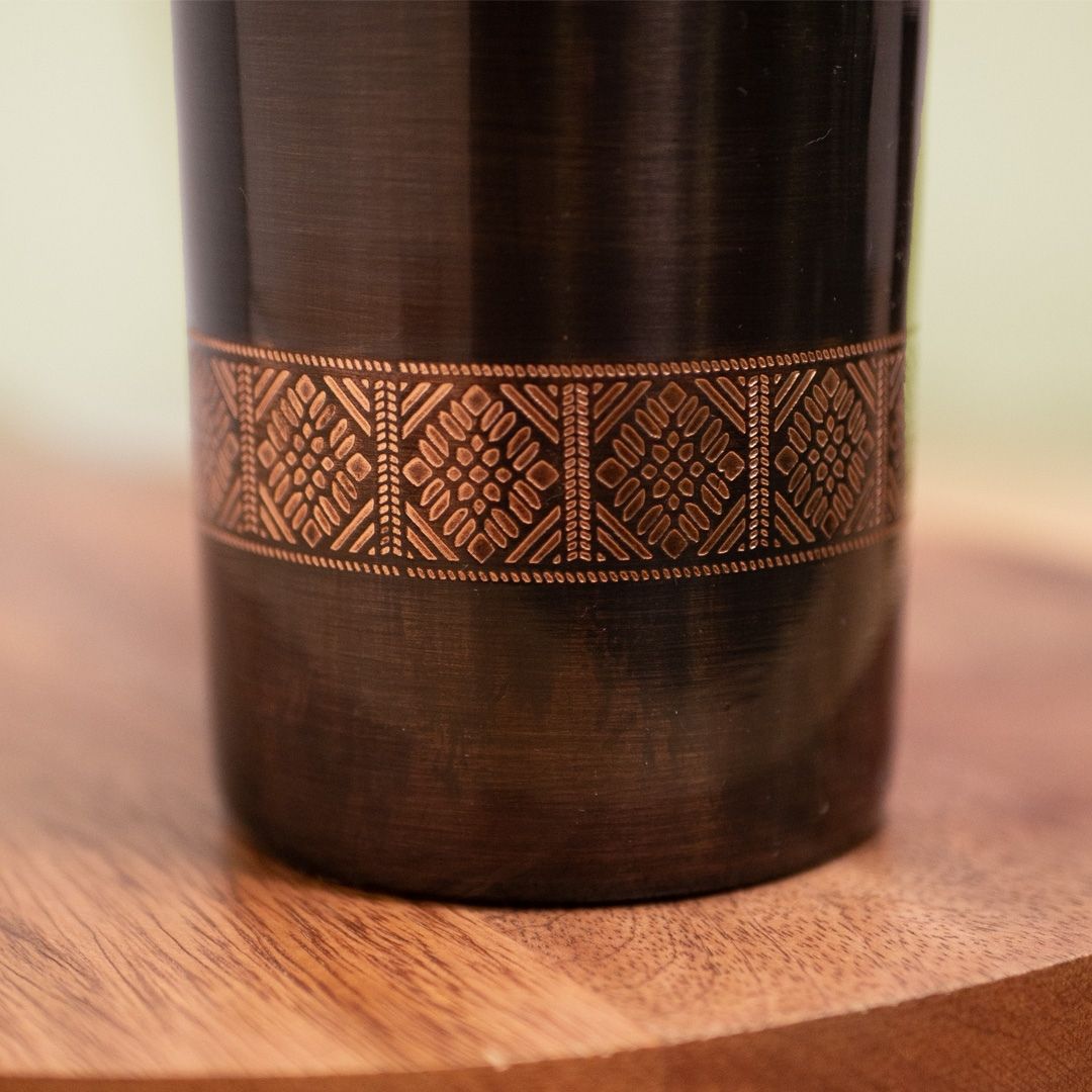 Pure Copper Water Bottle Set - Copper Bottle with 2 Glass. A premium gift for friends and family.