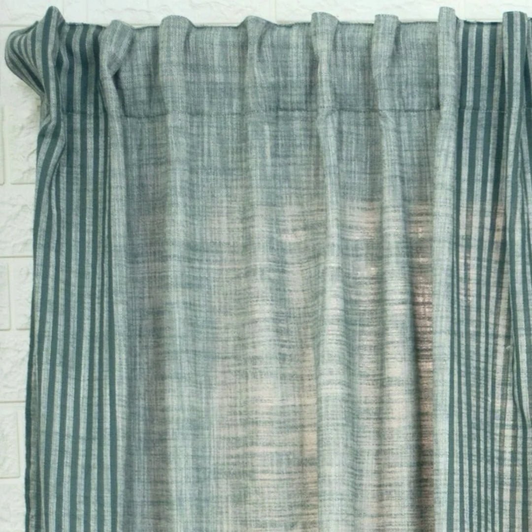 Pure Cotton Semi Blackout Curtains in Green colour with 60% light blocking | Best curtains for living room