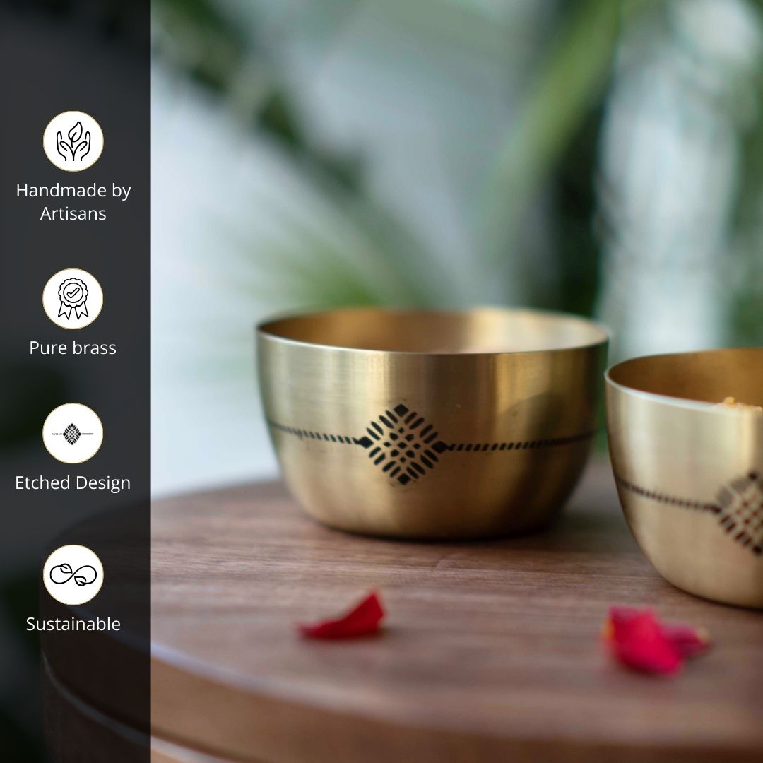 Small Handcrafted Brass Bowl for Nuts & Snacks | Indian Serveware