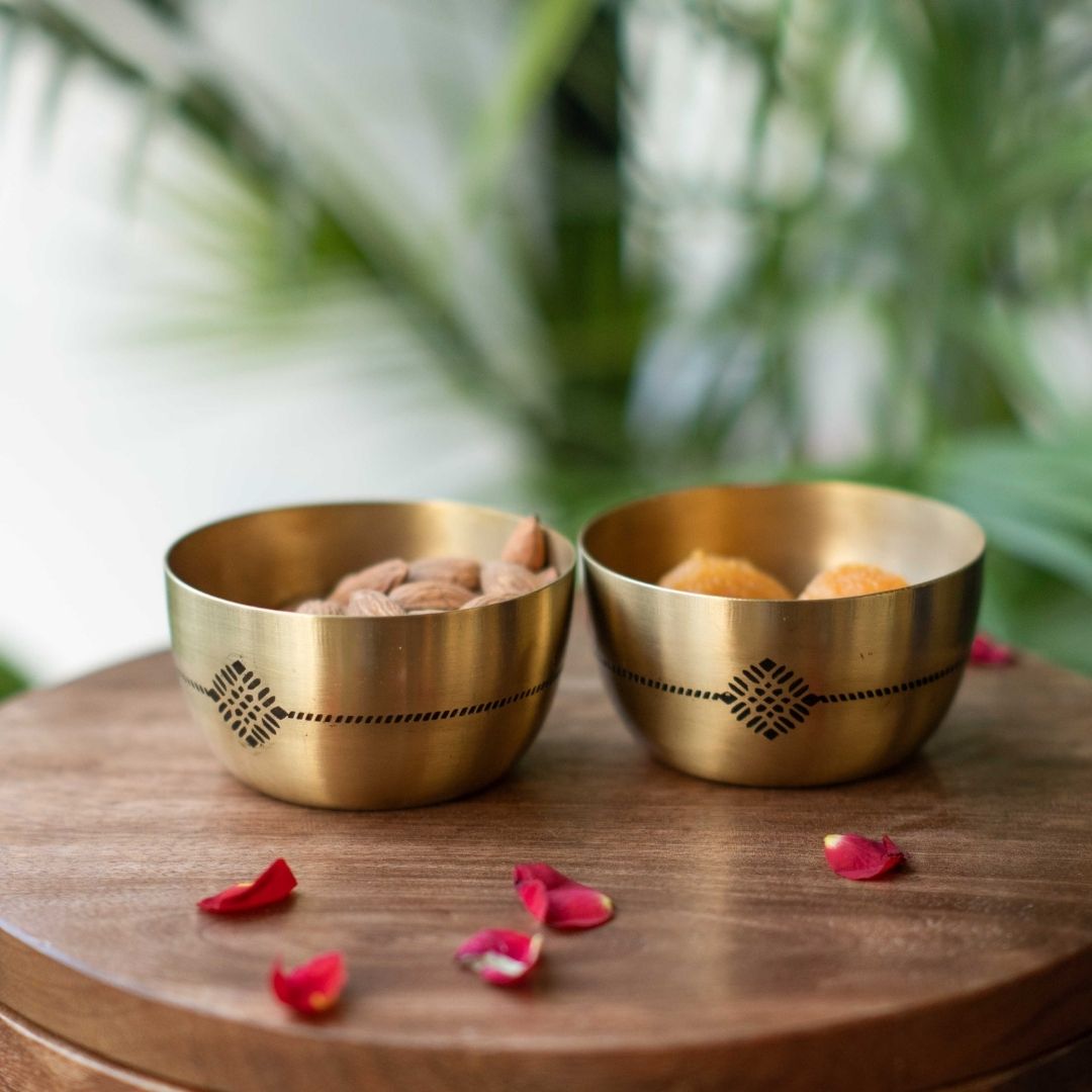 Small Brass Bowl for Nuts, Snacks & Condiments | Traditional Indian Brass Serveware