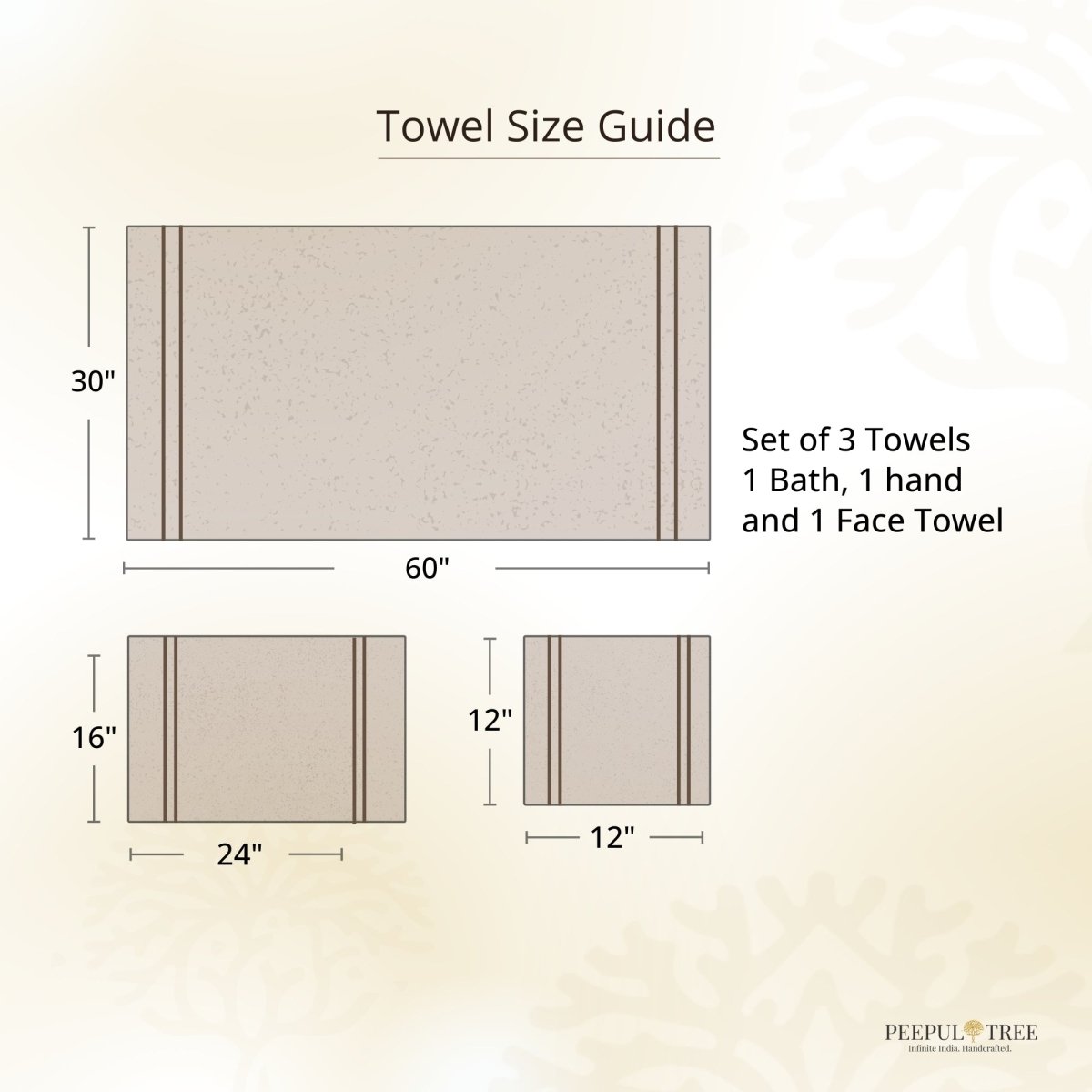 Hand Block-Printed Marigold Hand & Bath Towel Set | Waffle Cotton