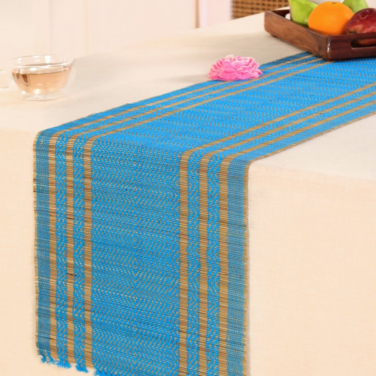 Handmade Madur Grass Dining Table Runner | Eco-Friendly Handwoven Natural Grass | 12 x 60 in |