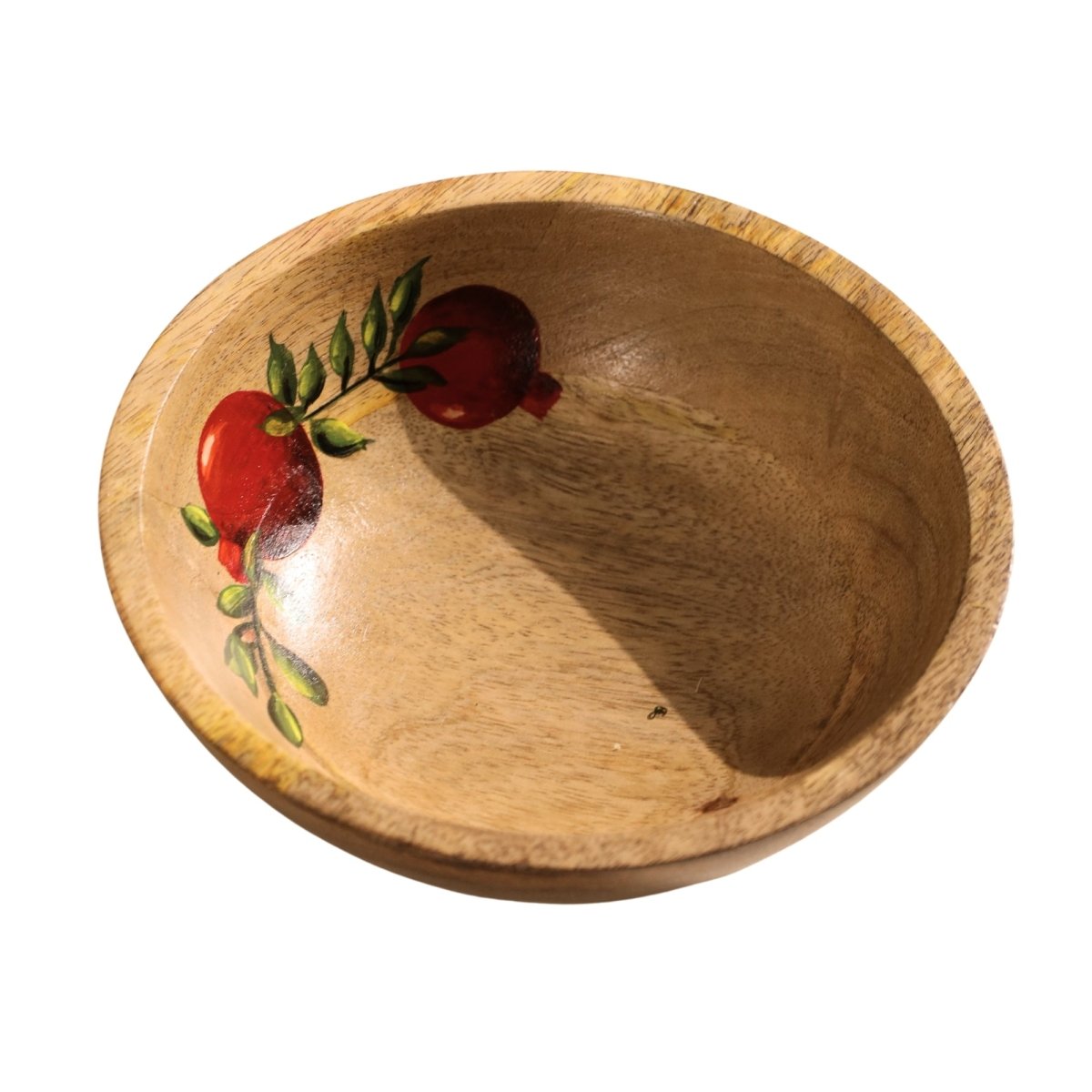 Salad Bowl which is Hand painted on Mango Wood in an Anar Design Height 3 inches and Diameter 8 inches