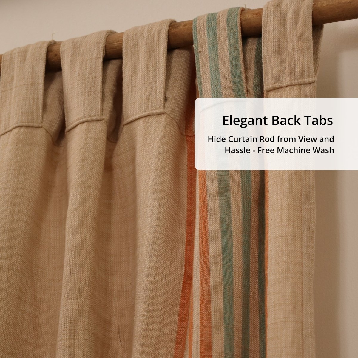 Pure Cotton Semi Blackout Curtains in Ivory colour with 60% light blocking | Best curtains for living room