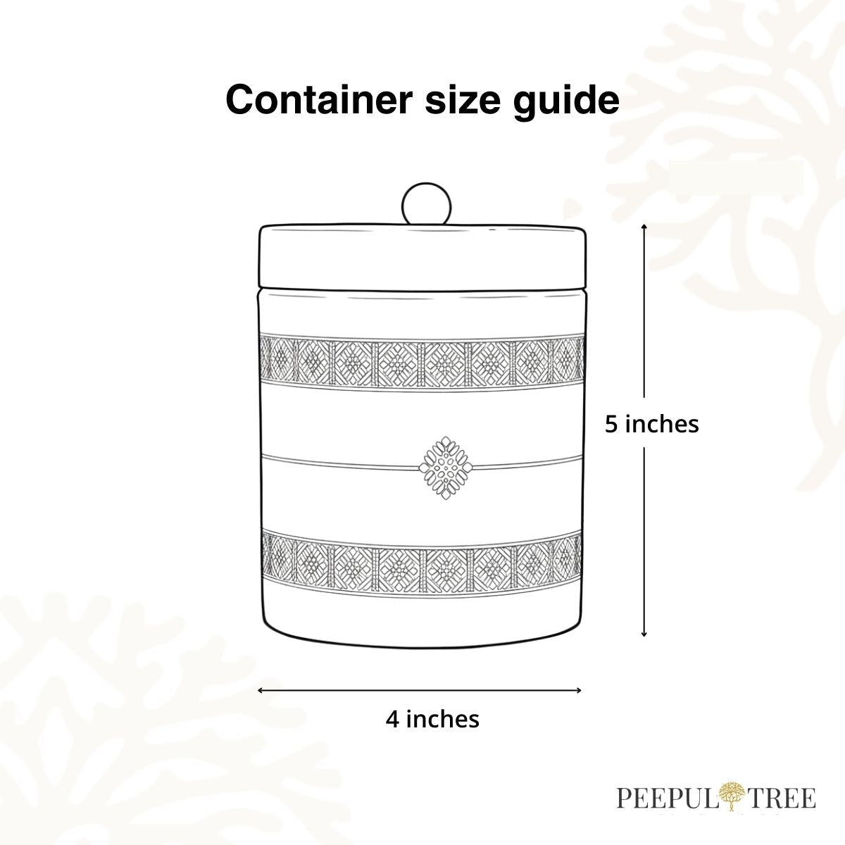 Kitchen Jar for Tea, Sugar or other storage made with Pure Brass in a Kanjeevaram design theme