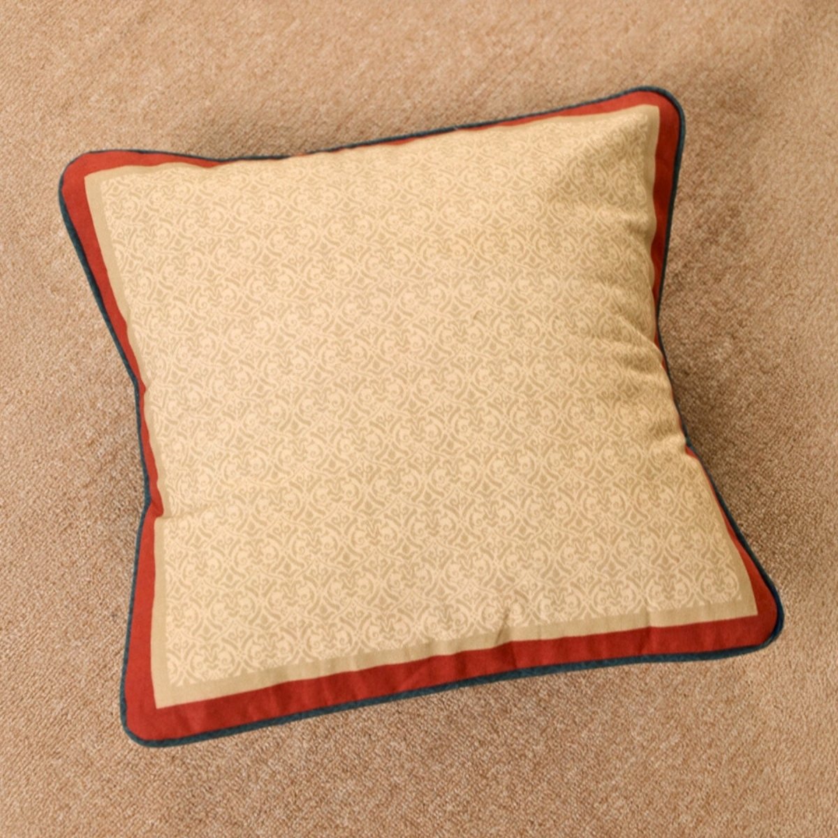 Cotton Cushion Covers in Ivory Maroon and Navy Blue colours | 16 x 16 inch | Single or Combo Pack Available
