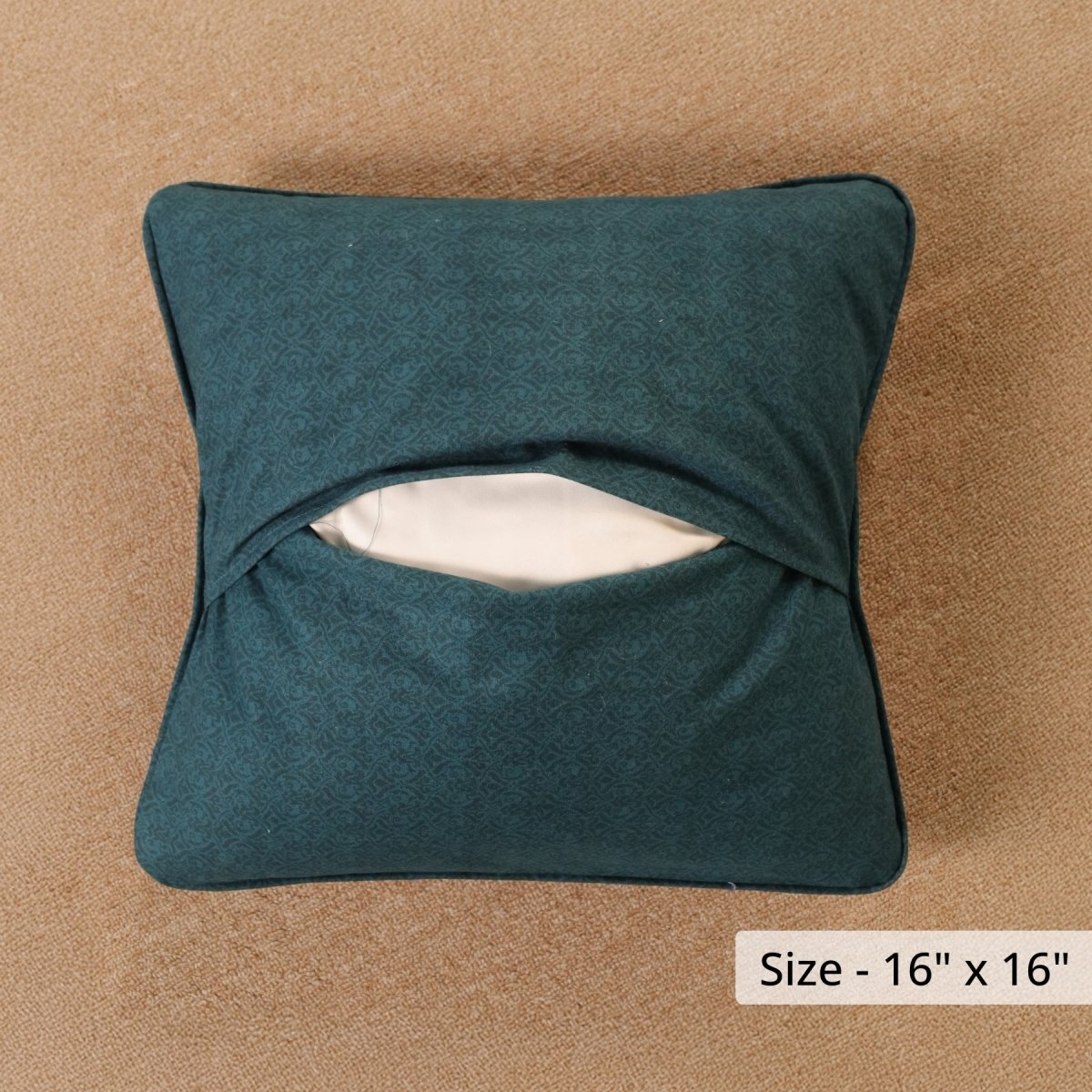 Cotton Cushion Cover in Ivory Maroon and Navy Blue | 16x16 in | Set of 1,2 and 4