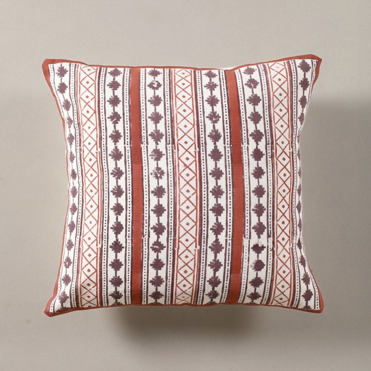 Maroon and Black Pure Cotton Cushion Cover | 18x18 in | Set of 1,2,3,4 and 5 | Block Printed