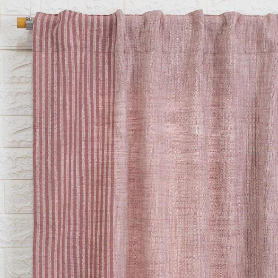Pure Cotton Semi Blackout Curtains in Dusty pink with 60% light blocking | Best curtains for living room