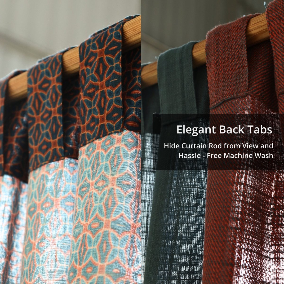 Pure Cotton Curtains set in Maroon Navy Blue and Ivory Colours, available in 7ft in set of 3