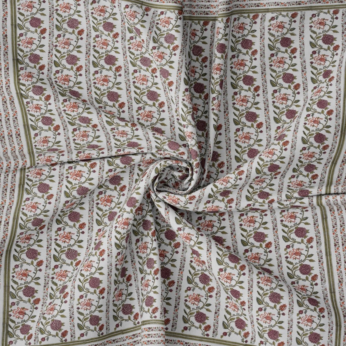 Pure Cotton Double Bed Sheet Set with 2 Pillow Covers shown in a home setup