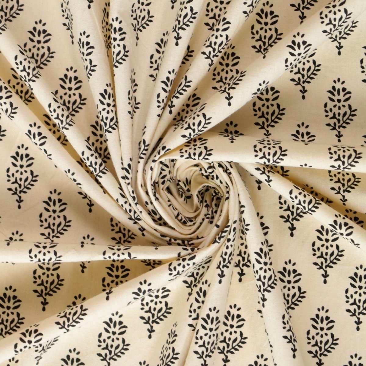 Cotton Bed sheet in Queen Size Set With 2 Pillow Covers Hand Printed In Beige and Maroon