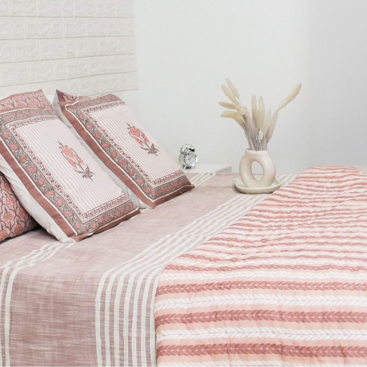 Pure Cotton Quilt in Dusty Pink | Single and Double | Peepul Tree