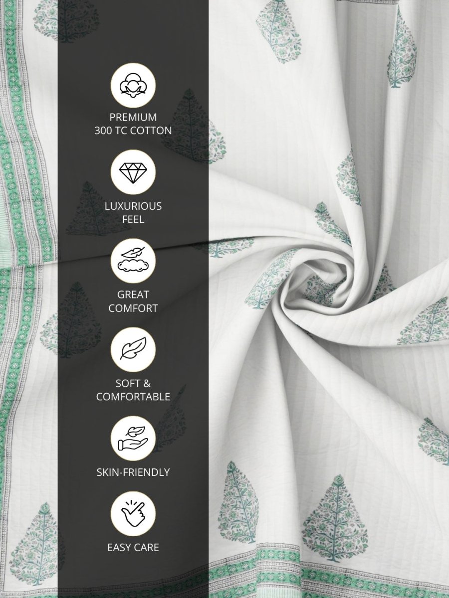 Quilted Reversible Double Bedcover | King Size | Blockprinted