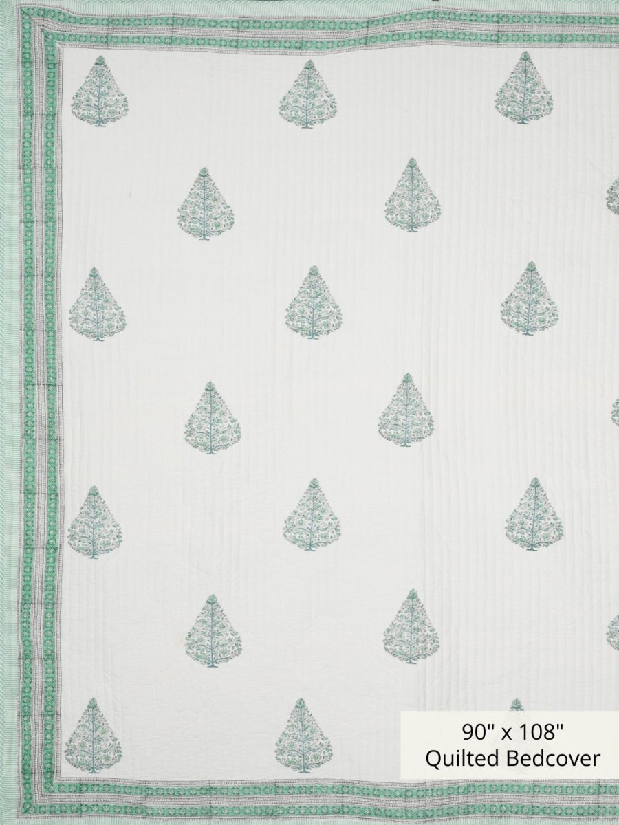 Quilted Reversible Double Bedcover | King Size | Blockprinted