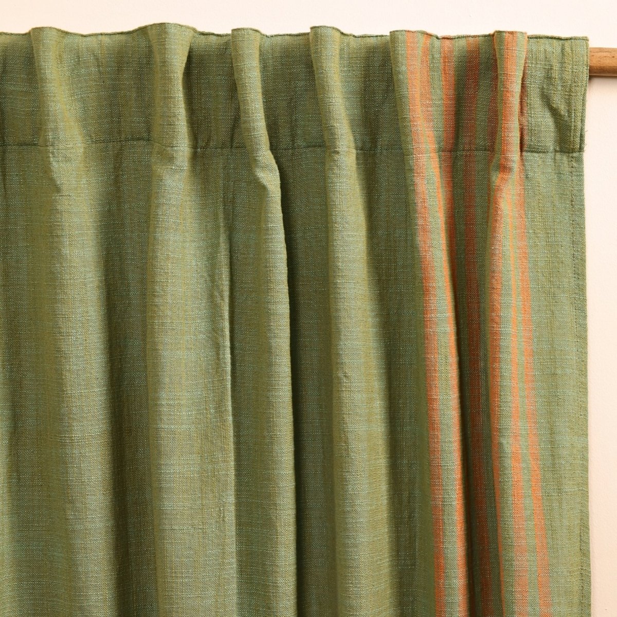 Pure Cotton Semi Blackout Curtains in Sage and Teal colour with 60% light blocking | Best curtains for living room