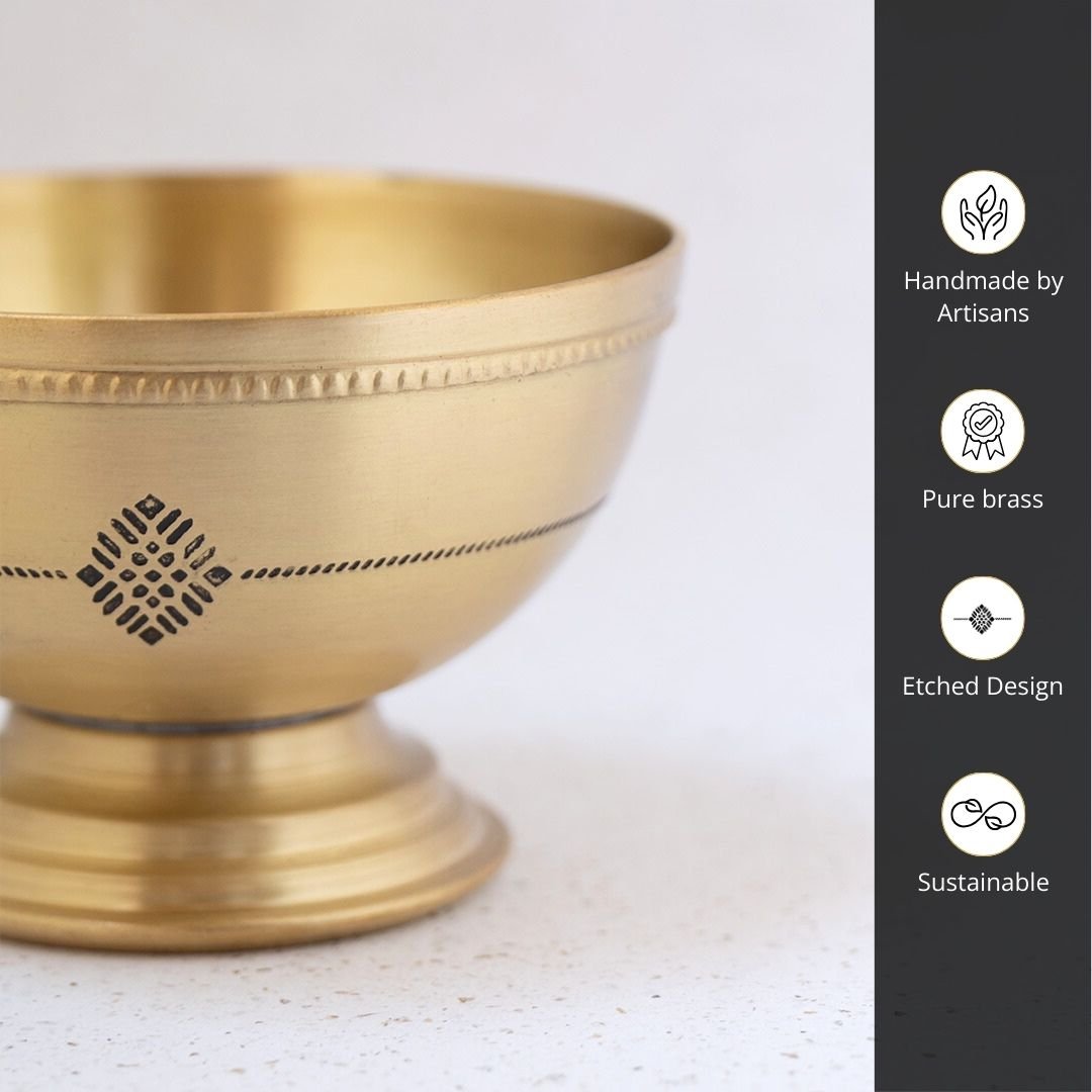 Serving Bowl made with Pure Brass | Traditionally designed serveware