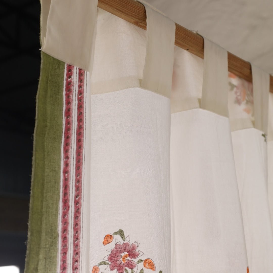 Pure Cotton Sheer Curtains in floral patterns, available in 5ft and 7ft