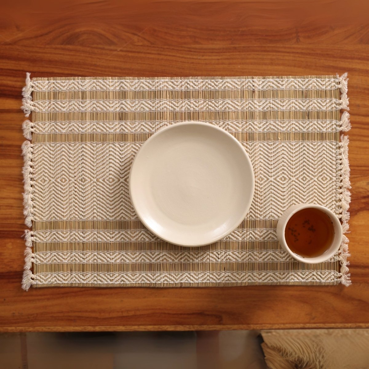 Cotton and Grass Table mats in Off White | Set of 4 and 6