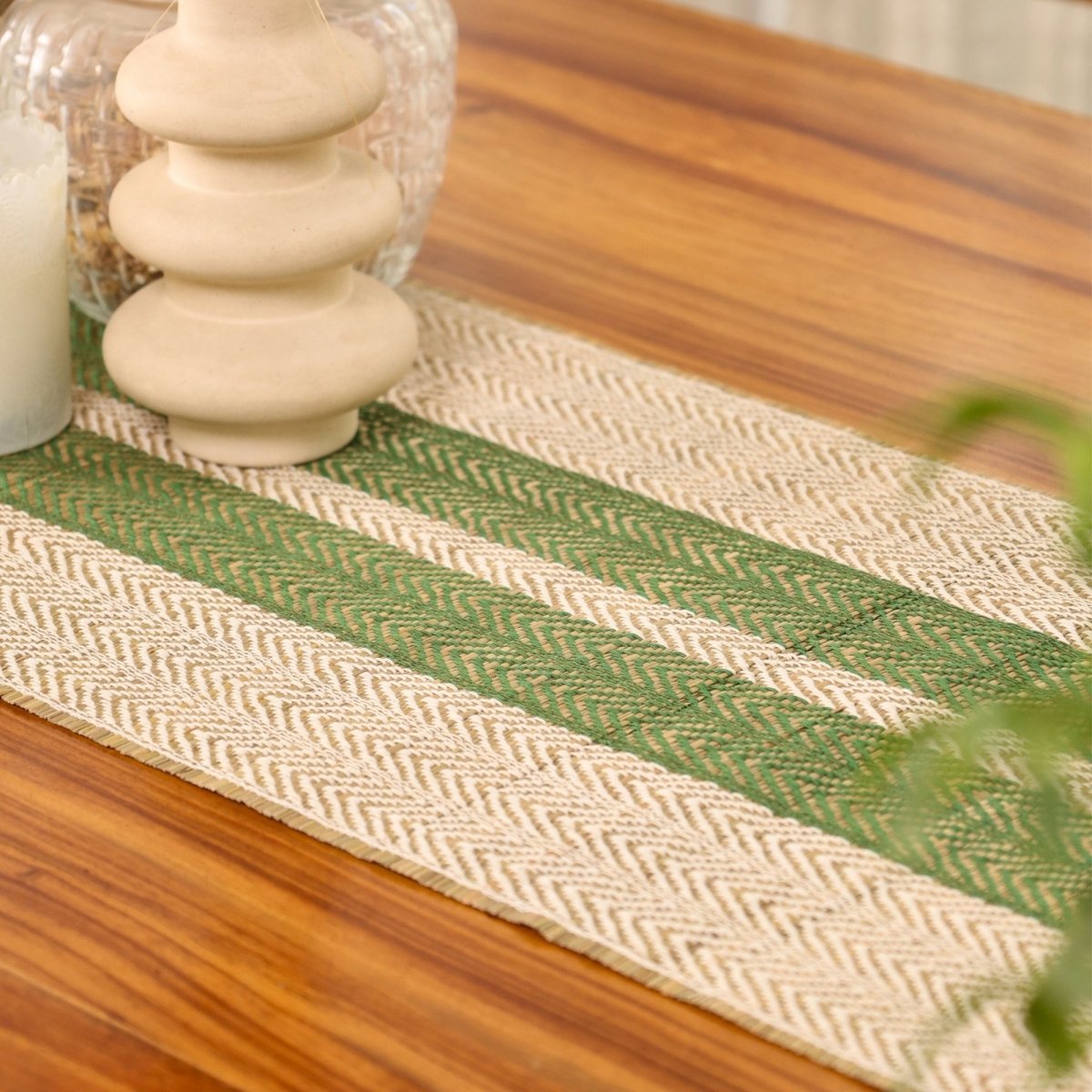 Table Runners Handmade with Grass and Cotton 6 Seater Runner 12 X 72 inches