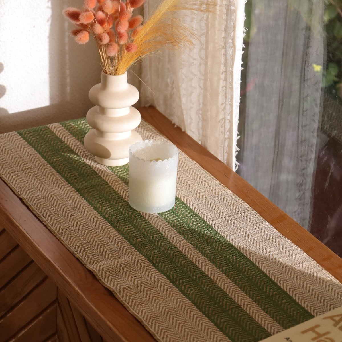 Table Runners Handmade with Grass and Cotton 6 Seater Runner 12 X 72 inches