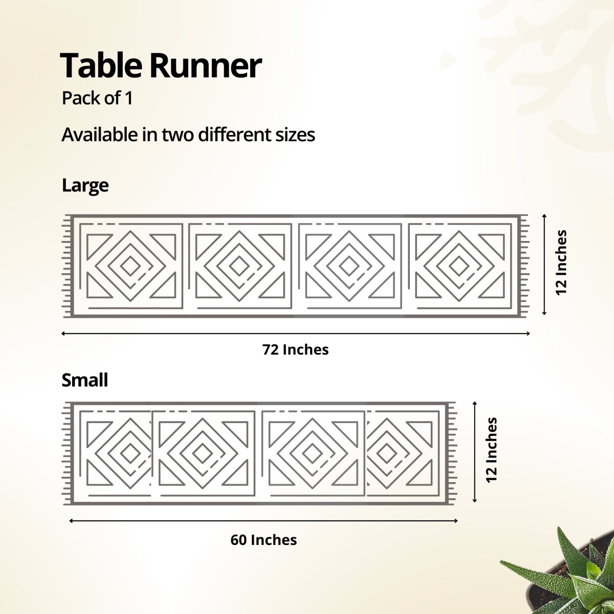 Table Runners Handmade with Grass and Cotton 6 Seater Runner 12 X 72 inches