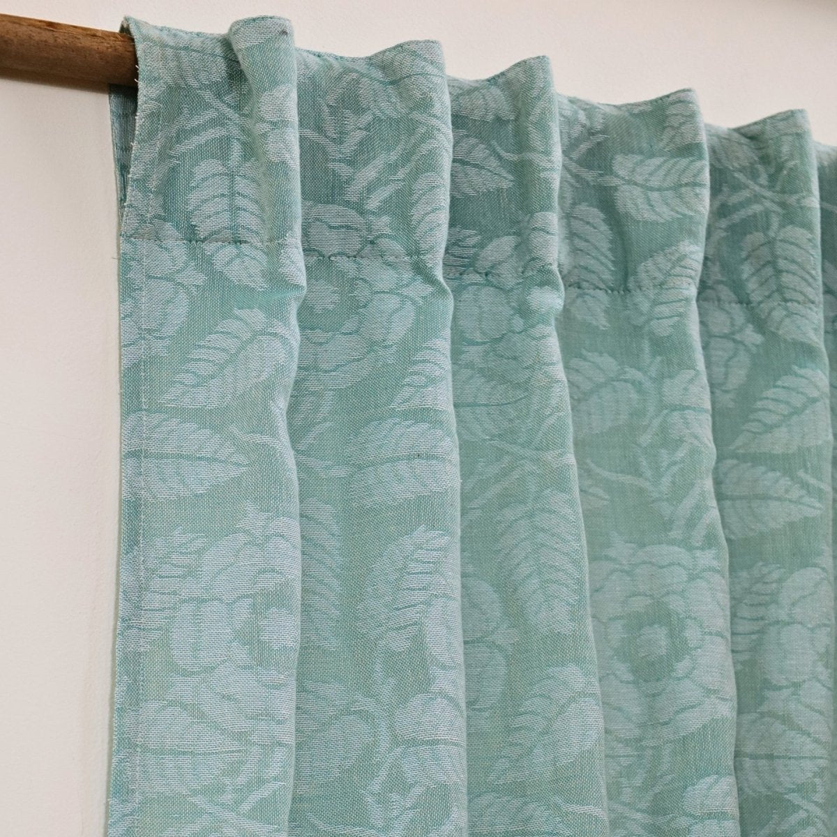 Teal Semi-Transparent Curtain for Door Length 7ft Marigold Collection